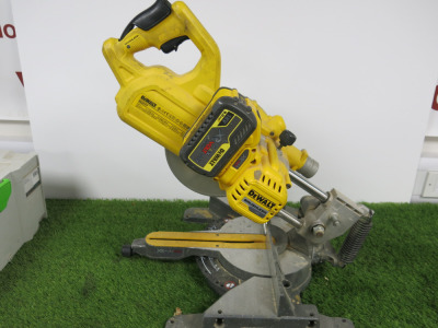DeWalt Cordless Brushless, DCS777 Mitre Saw. Comes with 54v Battery. NOTE: requires charger.