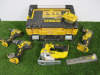 Set of 4 x DeWalt Cordless Brushless Power Tools with Case to Include: DCS334 Jigsaw, DCS355 Multi Tool, DCD796 Drill, DCF787 Impact Driver with Set of Drill Bits & 1 x 18V 4AH Battery. NOTE: requires charger & additional batteries.