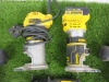 2 x DeWalt Compact Routers & Accessories to Include: DCW600 Cordless Brushless Router & D26204 240v Router with 2 x Guides & 1 x 18v 4AH Battery. NOTE: requires charger. - 2