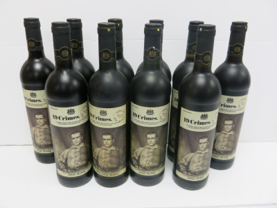 10 x Bottles of 19 Crimes Red Wine, 75cl.