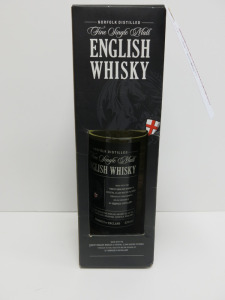 Boxed Norfolk Distilled Fine Single Malt English Whisky, 70cl.