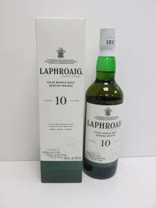 Boxed Laphroaig 10 Yrs Islay Single Malt Whisky, 70cl.