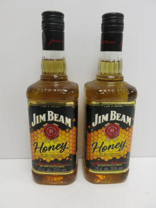 2 x Bottles of Jim Beam Honey Straight Bourbon, 70cl.