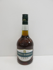 Three Barrels Rare Old French Brandy, 70cl.