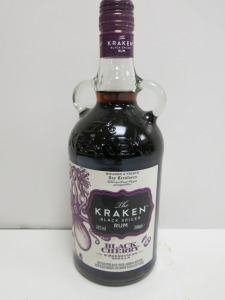 The Kraken Black Spiced Rum with Black Cherry, 70cl.