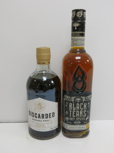 2 x Bottles of Assorted Rum to Include: 1 x Discarded Banana Peel & 1 x Black Tears Dry Spiced Rum, 70cl.