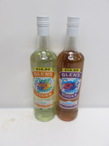 2 x Bottles of Assorted Glens Vodka to Include: 1 x Sweet Berry Punch & 1 x Tropical Fusion, 70cl.