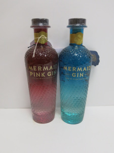 2 x Bottles of Mermaid Gin to Include: 1 x Small Batch Gin & 1 x Pink Gin, 70cl.