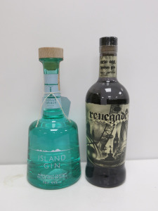 2 x Bottles of Assorted Gin to Include: 1 x Scilly Spirit Island Gin & 1 x Renegade New Age London Gin, 70cl.