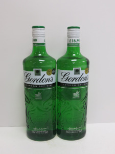 2 x Bottles of Gordons London Dry Gin, 70cl.