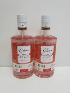 2 x Bottles of Chase Pink Grapefruit & P[pomelo Gin, 70cl.