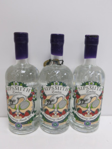 3 x Bottles of Sipsmith Strawberry Smash Gin, 70cl.