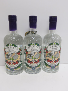 3 x Bottles of Sipsmith Strawberry Smash Gin, 70cl.