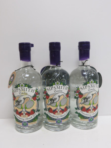 3 x Bottles of Sipsmith Strawberry Smash Gin, 70cl.