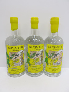 3 x Bottles of Sipsmith Lemon Drizzle Gin, 70cl.