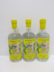 3 x Bottles of Sipsmith Lemon Drizzle Gin, 70cl.