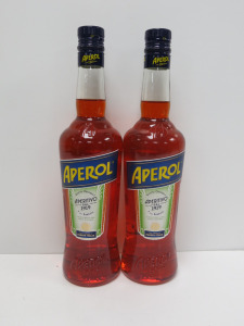 2 x Bottles of Aperol Aperitivo Dal 1919, 70cl.