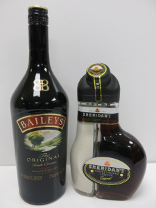 2 x Bottles of Assorted Coffee Liqueur to Include: 1 x Baileys, 1Lt & 1 x Sheridans Layered Coffee, 50cl.