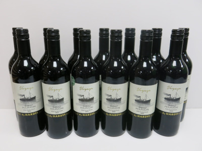 13 x Bottles of Hardy's Voyage Shiraz Mourvedre Red Wine, 2022, 75cl.