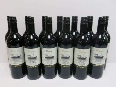 13 x Bottles of Hardy's Voyage Shiraz Mourvedre Red Wine, 2022, 75cl.
