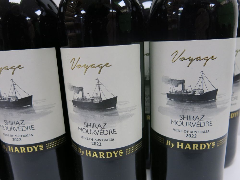 13 x Bottles of Hardy's Voyage Shiraz Mourvedre Red Wine, 2022, 75cl.