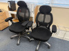 2 x Ergonomic Multi Adjustable Office Chairs in Black.