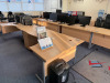 Lee & Plumpton Beech Office Furniture to Include: 5 x 1800 Wave Desks, 4 x 1600 Wave Desks, 10 x 3 Draw Pedestals, 4 x Double Door Cupboards & 1 x 3 Draw Filing Cabinet.