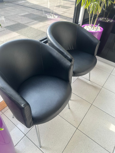 5 x Black Faux Leather Reception Chairs.