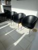 5 x Black Faux Leather Reception Chairs. - 2