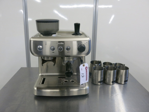 Breville Barista Max Espresso Coffee Machine. Comes with 6 x Stainless Steel Jugs.