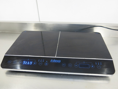 Adexa Double Induction Cooker, Model CIC2800. NOTE: glass plate loose.