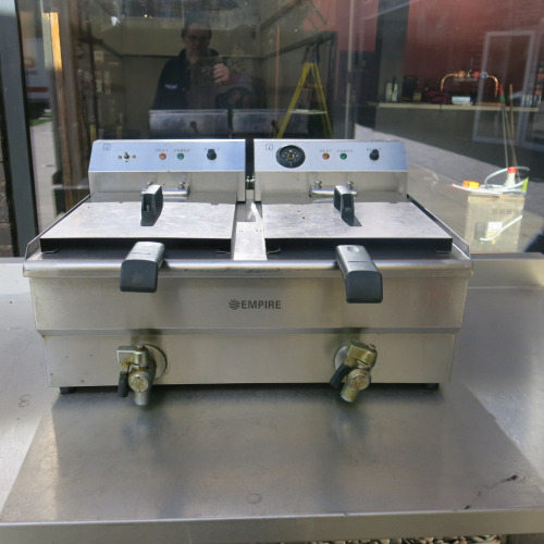 Empire Electric Twin Basket Countertop Deep Fat Fryer, Model EMP-EDF-12-DT.