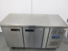 Polar 2 Door Stainless Steel Counter Fridge, Model G377, S/N 6141814. Size H85 x W135 x D60cm. - 2
