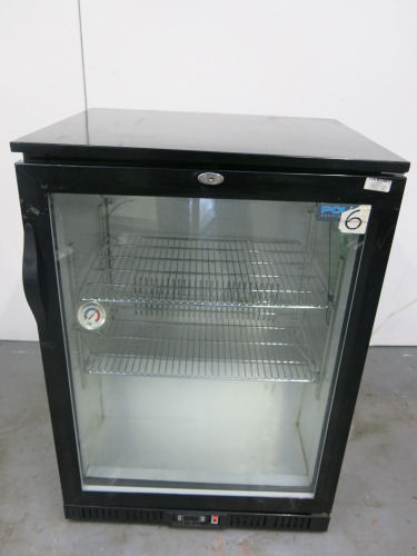 Polar Single Door Glass Display Fridge, Model GL011-03. Size H85 x W60 x D50cm.