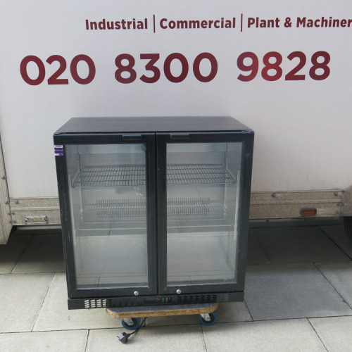 Empire Double Door Glass Back Bar Cooler, Model CL-210H, S/N2021050364. Size H90 x W90 x D50cm.