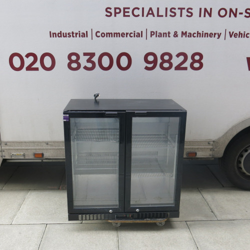 Empire Double Door Glass Back Bar Cooler, Model CL-210H, S/N2021050366. Size H90 x W90 x D50cm.