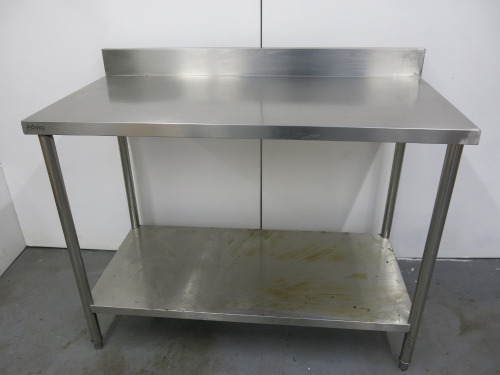 Adexa Stainless Steel Prep Table with Shelf Under. Size H90 x W120 x D60cm.
