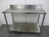 Adexa Stainless Steel Prep Table with Shelf Under. Size H90 x W120 x D60cm.