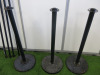 3 x Metal Barriers with Heavy Bases with 4 Bars. NOTE: bars require fixings (As viewed/Pictured). - 2
