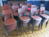 110 x Remploy Profile Stacking Chairs with Approx 56 x Red Cushions. - 2