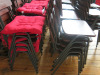 110 x Remploy Profile Stacking Chairs with Approx 56 x Red Cushions. - 5