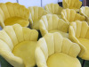 11 x Dunelm Vivian Velvet Dining Chairs & Bar Stools Upholstered in Yellow to Include: 2 x Bar Stools & 9 x Dining Chairs. - 4