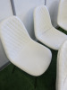 6 x White Quilted Effect Dining Chairs on Brass Effect Legs. - 3