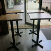 4 x High Wooden Top Tables with Single Metal Base, Size H113 x W60 x D66cm. - 3
