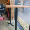 4 x High Wooden Top Tables with Single Metal Base, Size H113 x W60 x D66cm. - 6