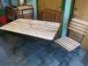 Set of Wooden Folding Outside Bistro Furniture on Metal Frames to Include: 3 x Assorted Sized Tables & 7 Chairs - 2
