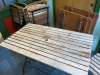 Set of Wooden Folding Outside Bistro Furniture on Metal Frames to Include: 3 x Assorted Sized Tables & 7 Chairs - 3