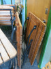 Set of Wooden Folding Outside Bistro Furniture on Metal Frames to Include: 3 x Assorted Sized Tables & 7 Chairs - 5