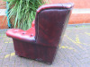 Oxblood Red Chesterfield Style Leather Arm Chair with Button Back & Stud Detail. - 4