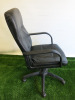 Black Faux Leather Office Swivel Adjustable Chair. - 2
